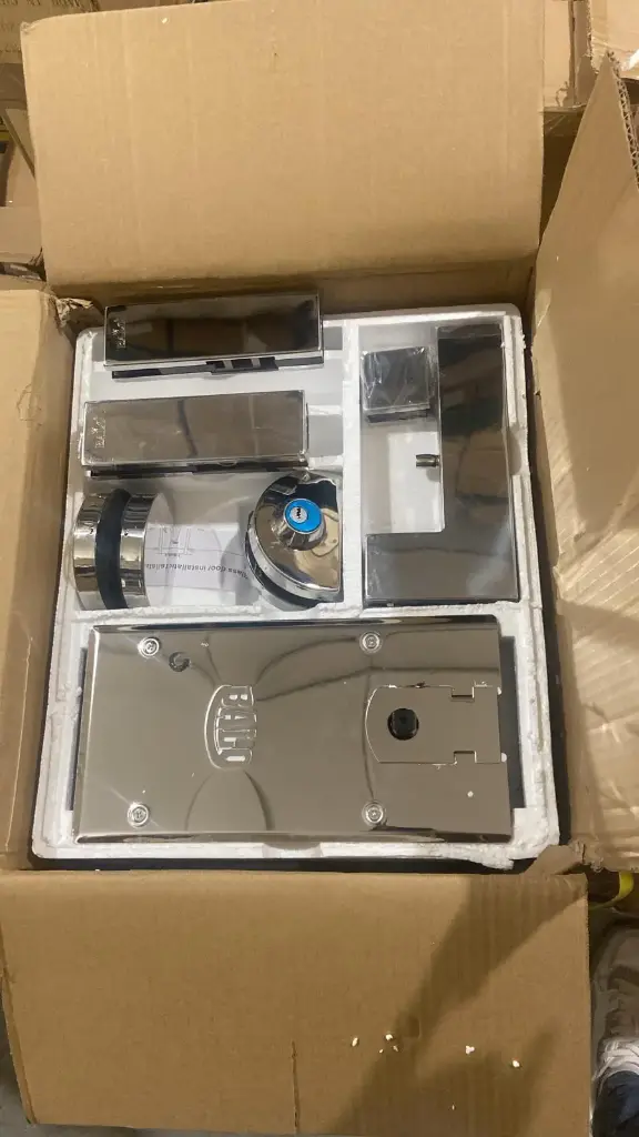 FLOOR SPRINGS  قفل باب زجاج FULL SET فضي كامل