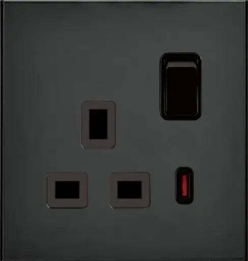 [7] 1 gang 13A with neon，（Black Mirror 200pcs）