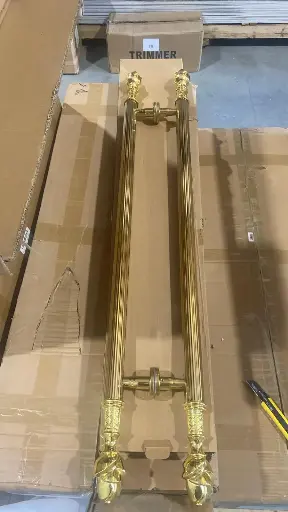 [672] GLASS DOOR HANDLE  مقبض باب زجاجي1.2 ذهبي