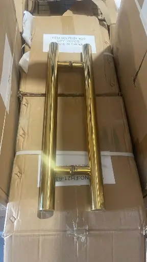 [619] GLASS DOOR HANDLE  مقبض باب زجاجي ذهبي
