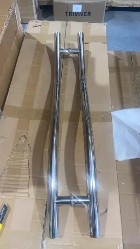 [614] GLASS DOOR HANDLE  مقبض باب زجاجي فضي