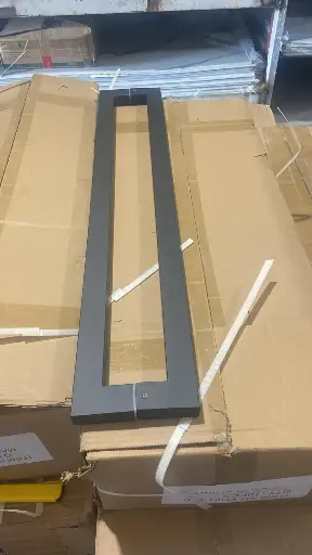 [609] GLASS DOOR HANDLE  مقبض باب زجاجي اسود مستطيل